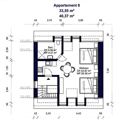 Apartment 1-3 Personen - Fahrradgarage - Zentrum - Kueche - Wlan - Klima Sankt Martin