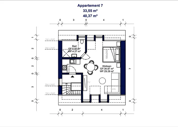 Apartamento 1-3 Personen - Fahrradgarage - Zentrum - Kueche - Wlan - Klima Sankt Martin